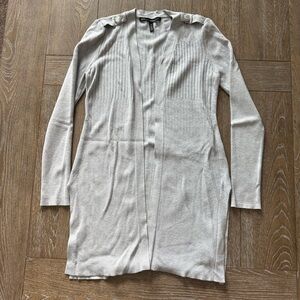 White House Black Market Gray Cardigan Sweater